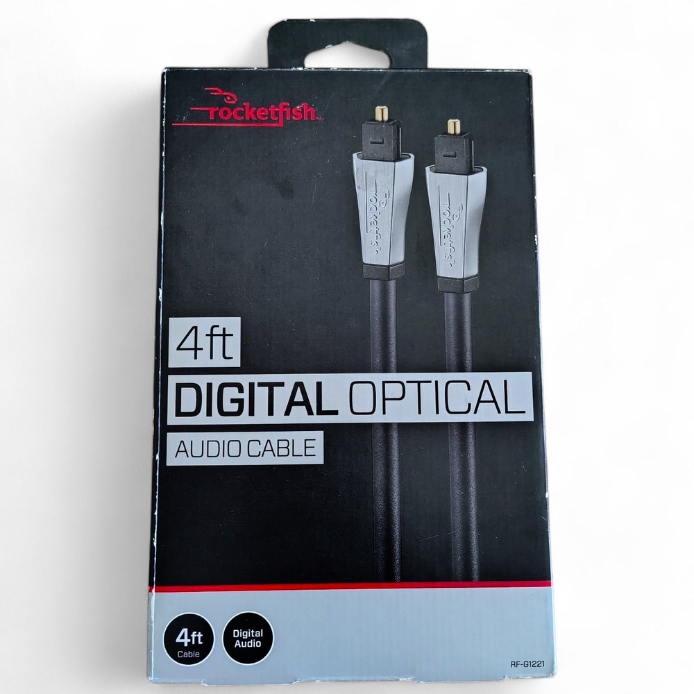 Rocketfish 4ft Digital Optical Audio Cable RF-G1221 Toslink Fiber Optic TV